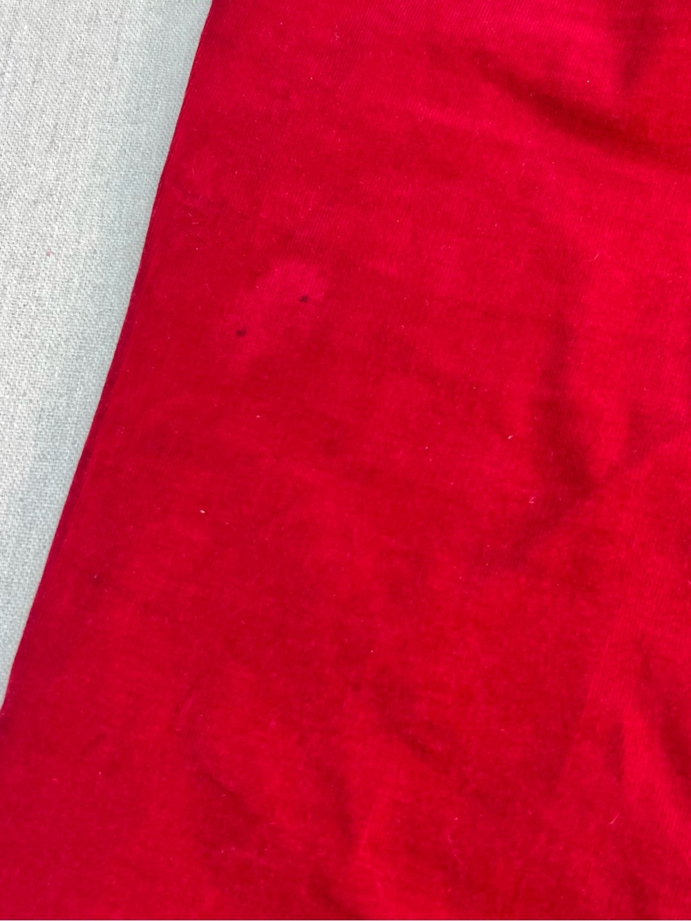 Women's Red Corduroy Vintage Inspired Flare Mid-Rise Indie Boho Bold - Size 6 - Picture 3 of 6